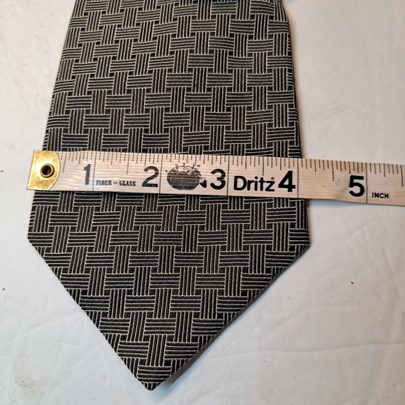 Polo By Ralph Lauren 57” Men’s Repp Tie 100% Silk  USA Black/Grey Neiman Marcus - Picture 9 of 9